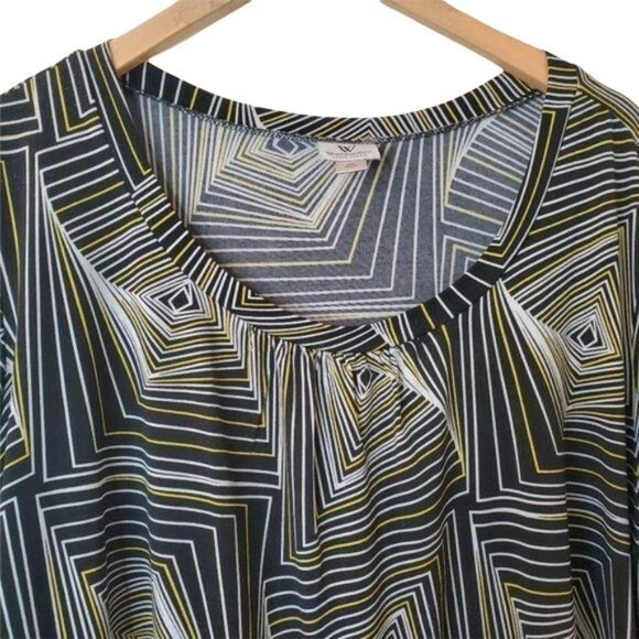 WORTHINGTON | Prism Pattern Short Sleeve  Blouse - Picture 5 of 5